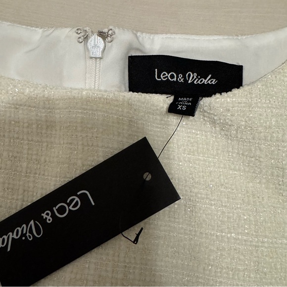 Lea & Viola Cream Textured Mini Dress - Picture 2 of 3